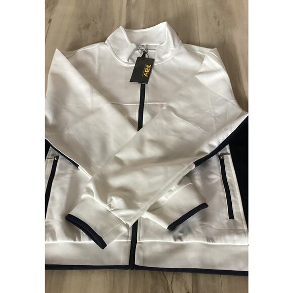 TBY Sports Men's 2XL Track Suit Full Zip Jacket White NWT - Picture 3 of 7